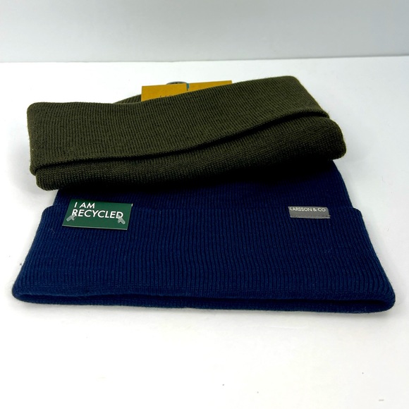 LARSSON & CO SPIRIT OF SCANDINAVIA, BEANIE SET, OLIVE GREEN & NAVY BLUE,ONE SIZE - Picture 4 of 14